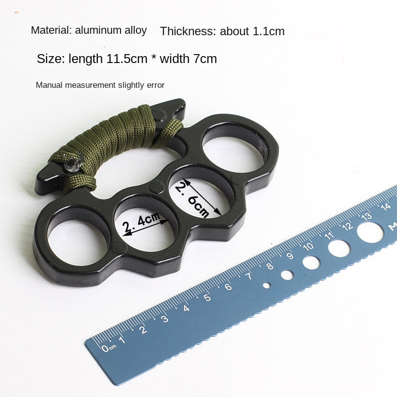 Aluminum Alloy Self-defense Finger Tiger Ring Chain Key Chain Edc Car Window Breaker Multi-functional Portable Clasp Palm