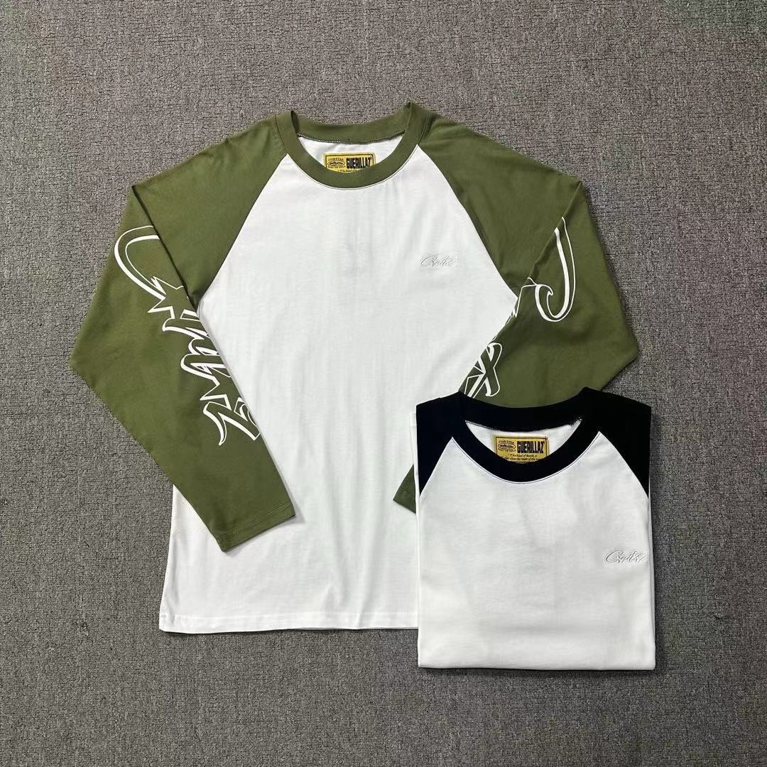 Classic Long-sleeved T-shirt Loose Casual Round Neck Couple Five-star Waffle Long-sleeved Men