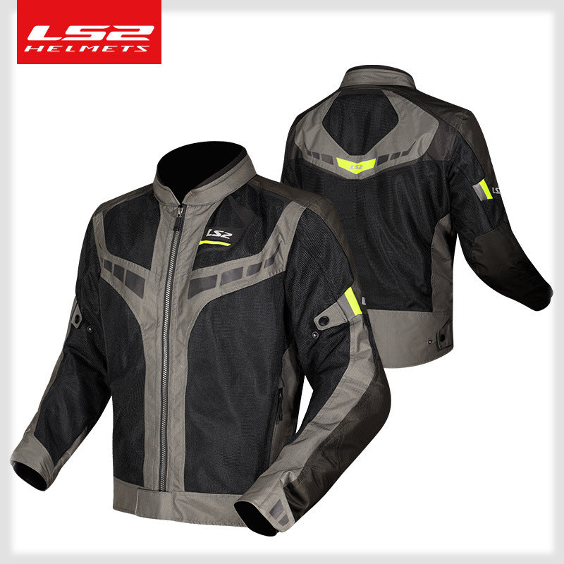 Ls2 Motorcycle Cycling Suit Motorcycle Racing Suit Cycling Pants Men&#039;s Summer Mesh Breathable Jacket Mj158