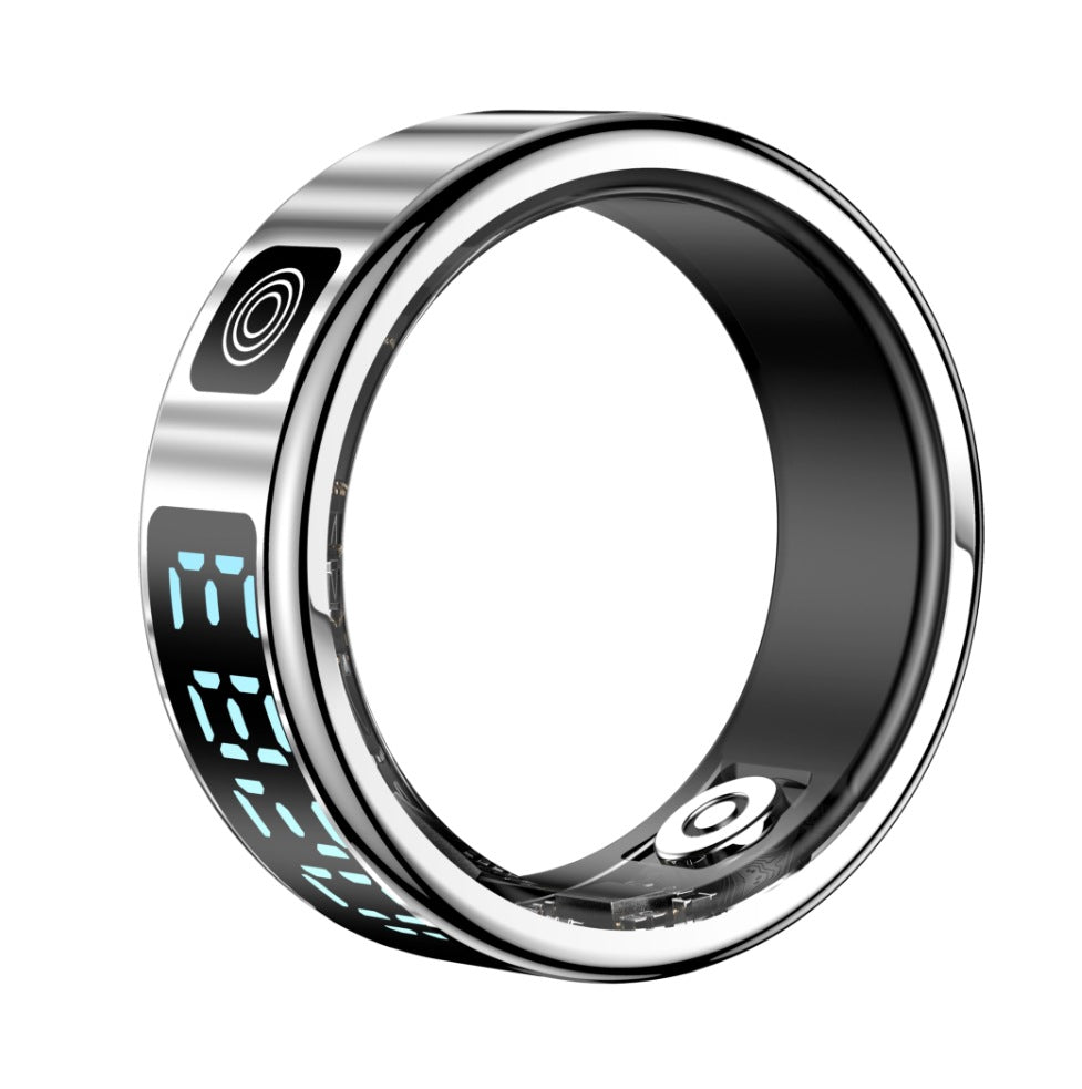SR08 Smart Ring With Display Touch Charging Stand Page Turning Photo Smart Ring Heart Rate Blood Oxygen Sleep