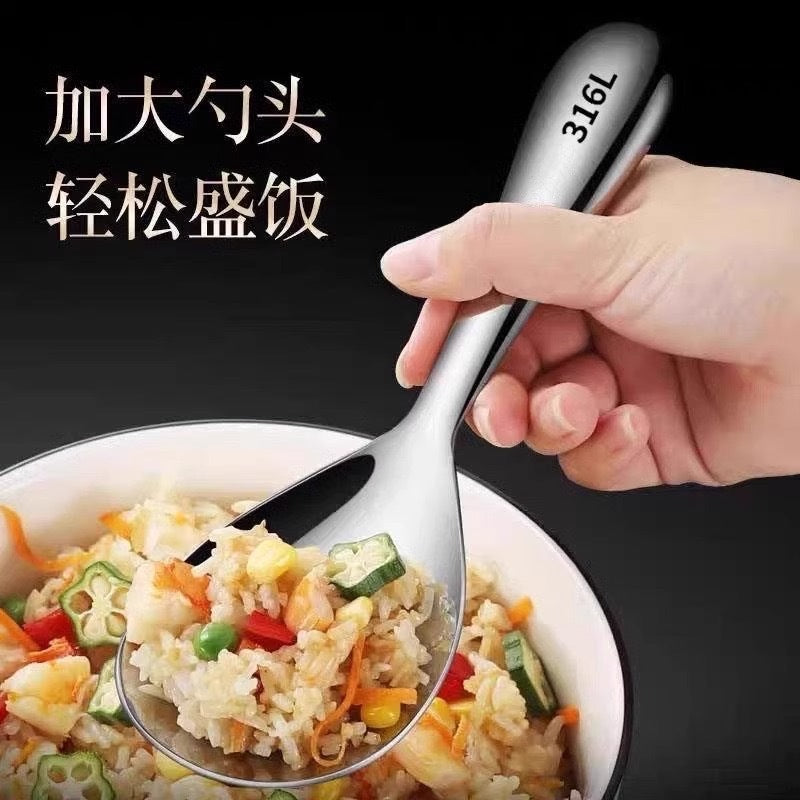 Stainless Steel Rice Spoon Dishes Leftover Not Sold In Oil Long Handle Household Large Soup Spoon Not Sold In Rice Household Soup Spoon Spoon