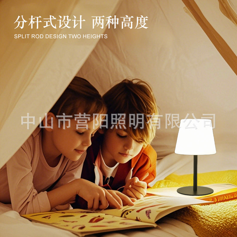 LED Solar Table Lamp Restaurant Outdoor Camping Desktop Atmosphere RGB Waterproof Rechargeable Decorative Table Lamp