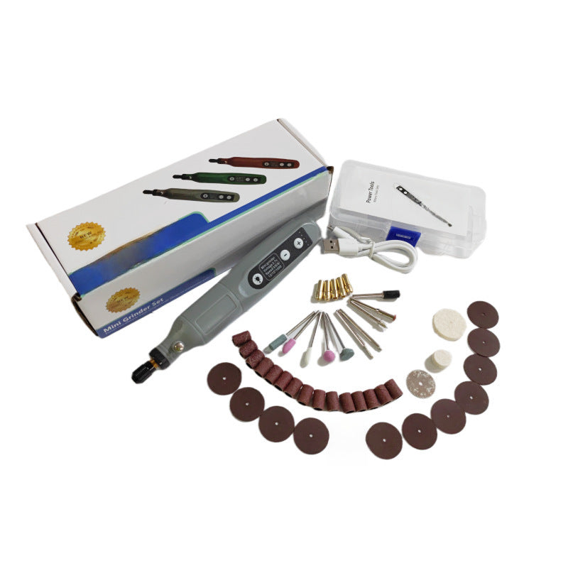 Miniature Electric Drill Polishing And Grinding Machine Set For Home Use Walnut Wood Carving Cutting And Grinding Tool Kit