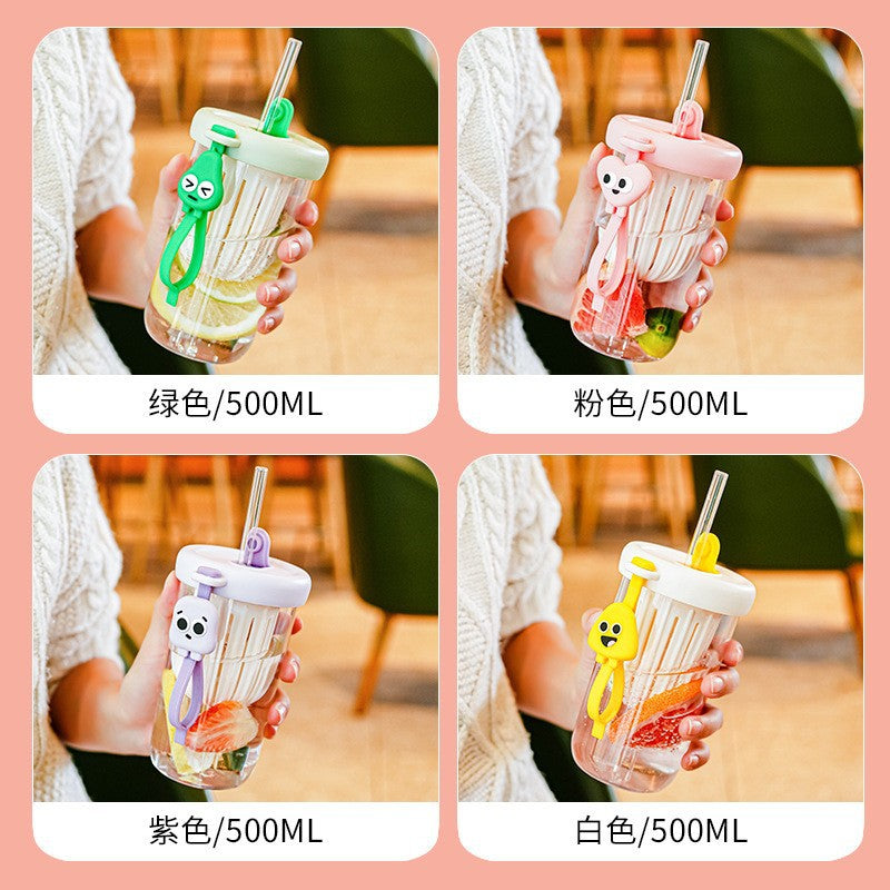 Plastic Cup Suction Tube Cup High Color Value Plastic Cup With Straw Handy Cup Outgoing Portable Summer Cup Suction Tube Cup