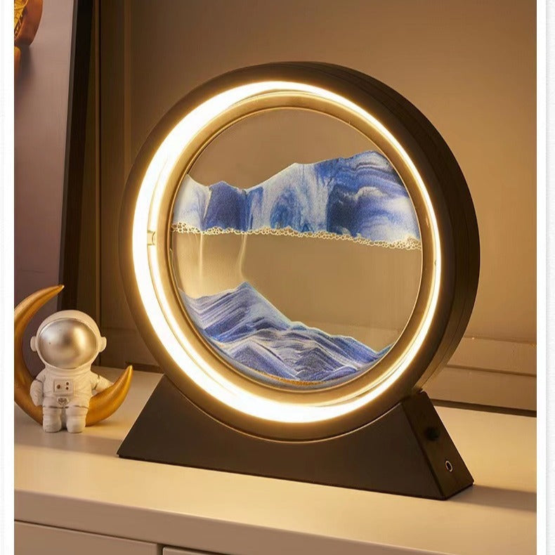 Creative Quicksand Painting Bluetooth Audio Table Lamp Ornaments Export Export Hourglass Creative Desktop Dynamic Home Gifts