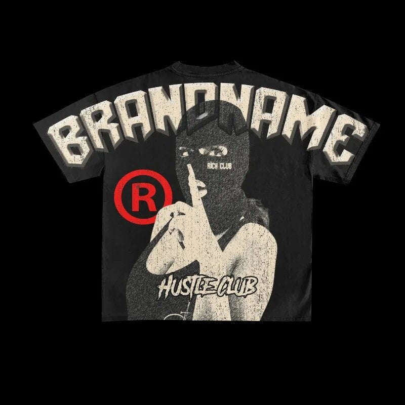 Y2K Hip Hop T-Shirt Harajuku Short T-Shirt Gothic Street Wear Fashion Men&#039;s And Women&#039;s Punk Casual Cotton Loose T-Shirt