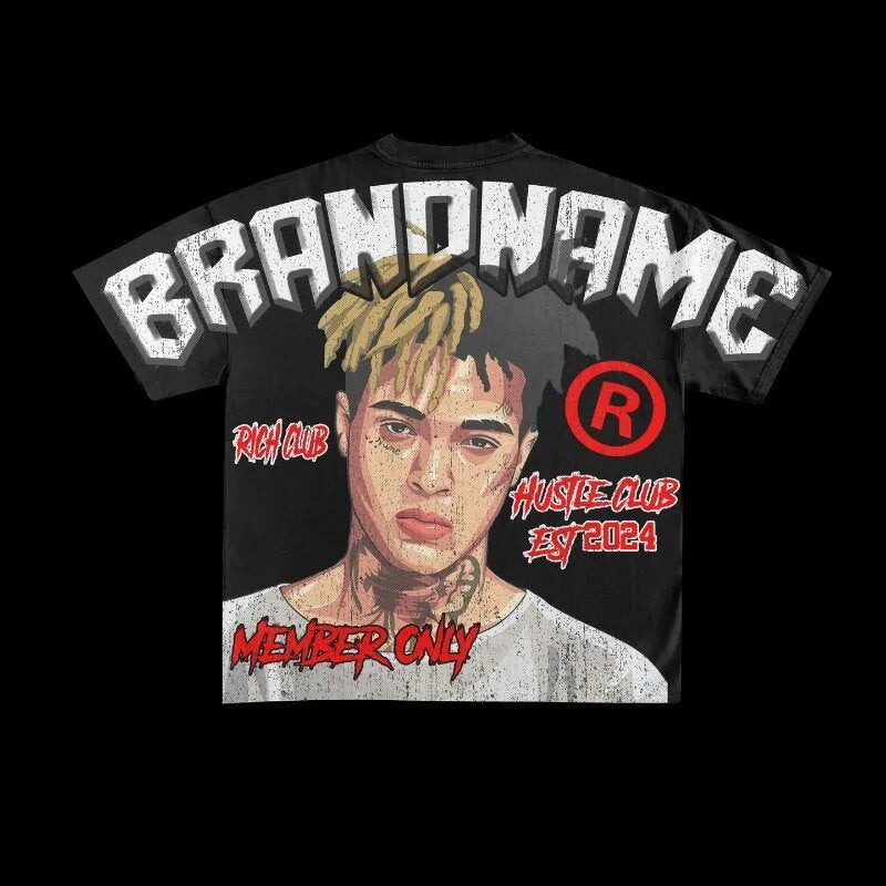 Y2K Hip Hop T-Shirt Harajuku Short T-Shirt Gothic Street Wear Fashion Men&#039;s And Women&#039;s Punk Casual Cotton Loose T-Shirt