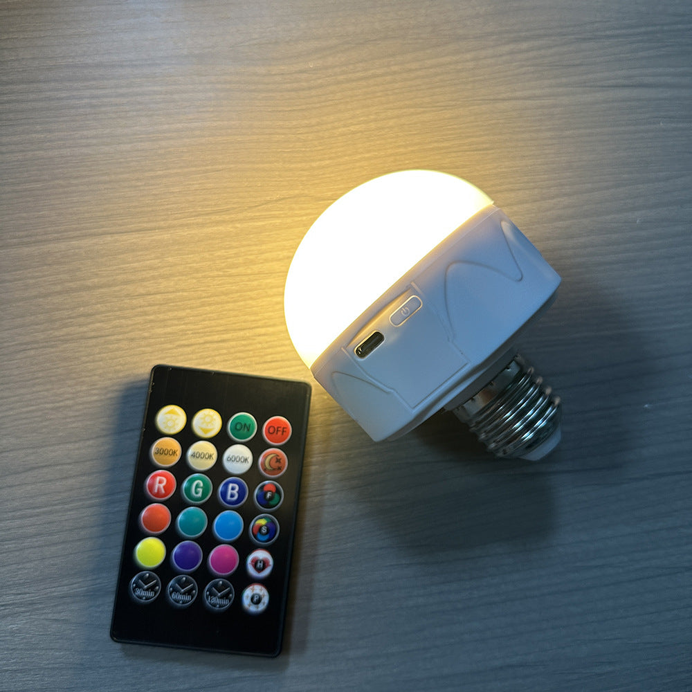 Led Battery Night Light Magnetic E27 Colorful Light Bulb Remote Control Timing Dimming Atmosphere Cabinet Light Rechargeable Ball