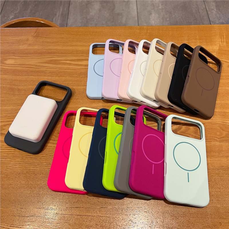 Skin-sensitivity Silicone Liquid IPhone 17 Mobile Phone Case Magnetically Absorbed Full-package Anti-fall Apple 17pro Air Protective Case Max