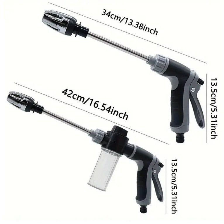 Long Barrel Gun Car Wash Water Gun Metal Handle Wrapped Rubber Factory Wholesale Pressure Sprayer For Cleaning Gardening Pet Care