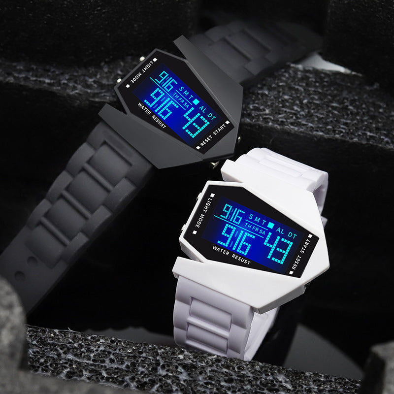 Luminous Multifunctional Square Fighter Aircraft Watch Men&#039;s And Women&#039;s Sports Couple Watch Children&#039;s Student Watch