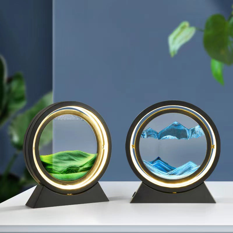 Creative Quicksand Painting Bluetooth Audio Table Lamp Ornaments Export Export Hourglass Creative Desktop Dynamic Home Gifts