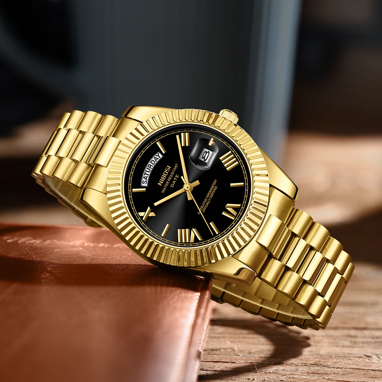 Nibosi Brand Fashion Trendy Men&#039;s Watch With Colorful Dial Quartz Wristwatch Men&#039;s Solid Steel Band Watch