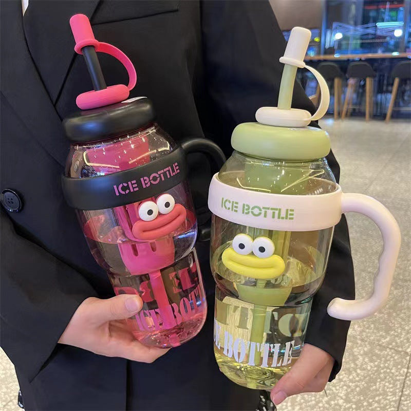 Big Mac Ice Cup Simple High-value Large Capacity Water Cup Tea Leakage Scented Tea Summer Cool Portable Handle Suction Tube Cup