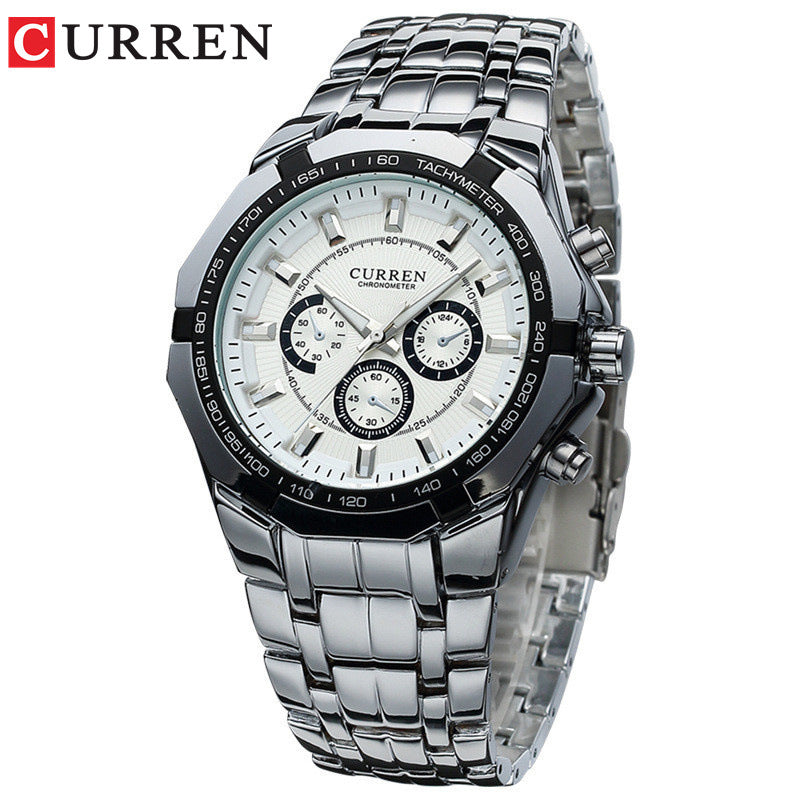 Business Fashion Men&#039;s Precision Watch Quartz Watch False Three-Eye Watch