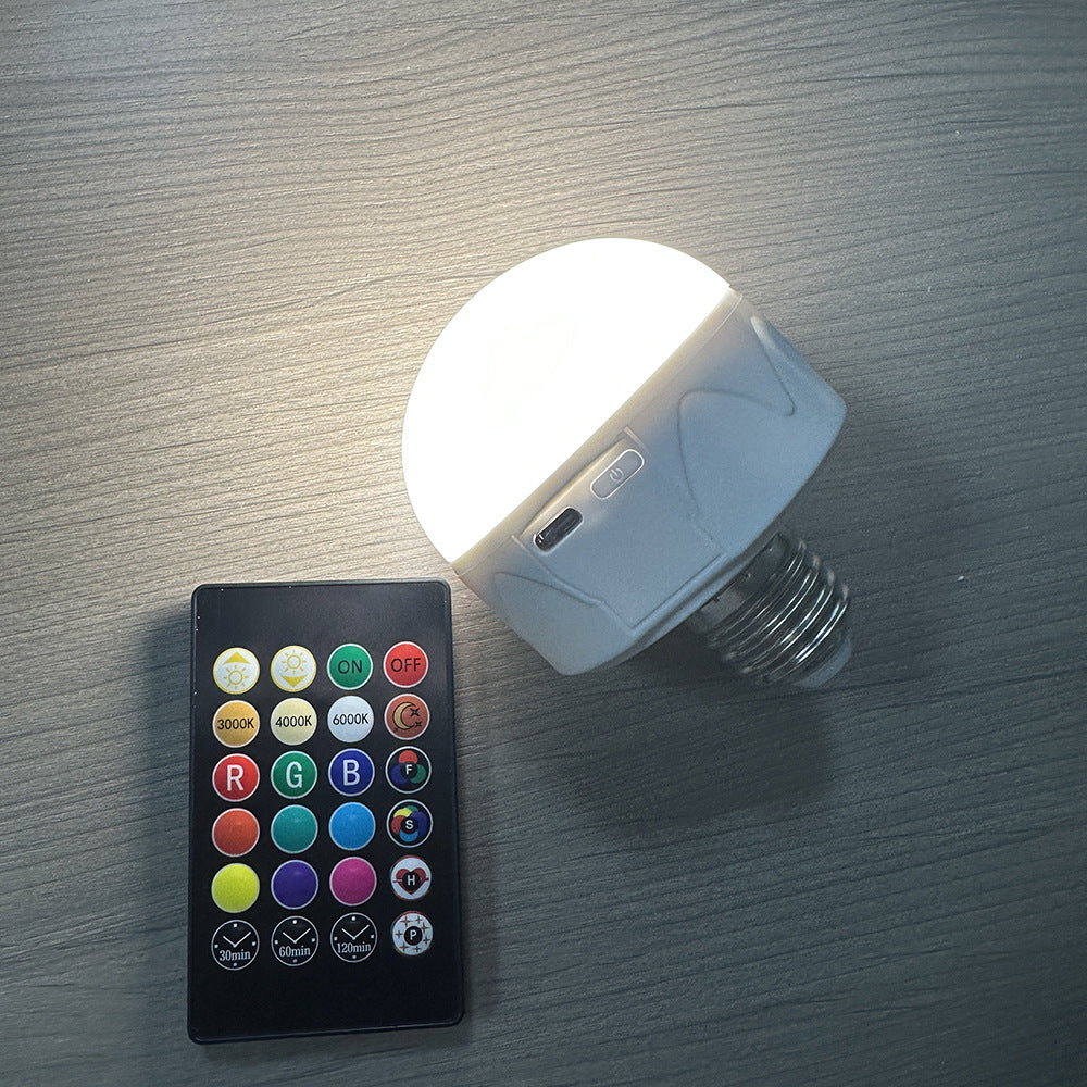 Led Battery Night Light Magnetic E27 Colorful Light Bulb Remote Control Timing Dimming Atmosphere Cabinet Light Rechargeable Ball