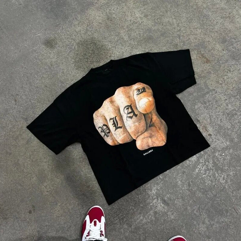 Y2K Hip Hop T-Shirt Harajuku Short T-Shirt Gothic Street Wear Fashion Men&#039;s And Women&#039;s Punk Casual Cotton Loose T-Shirt