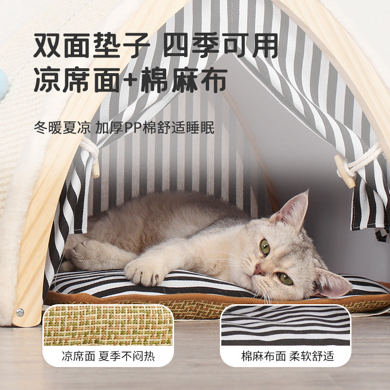 Cat Tent, Universal Sisal Pet Supplies For All Seasons, Cat Villa, Cat House, Foldable Cat House, Cat Nest, Summer Cool Nest