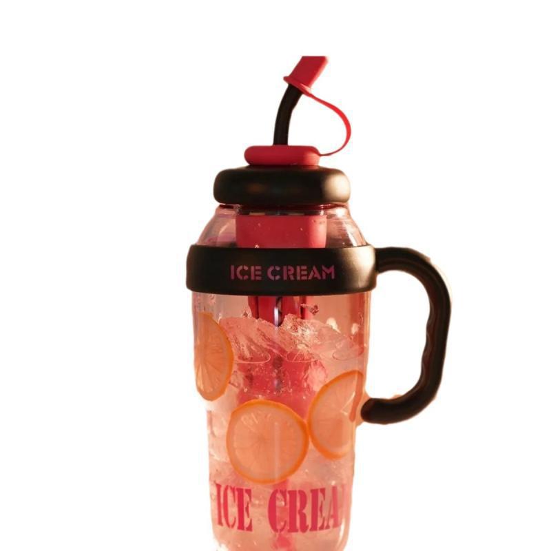 Big Mac Ice Cup Simple High-value Large Capacity Water Cup Tea Leakage Scented Tea Summer Cool Portable Handle Suction Tube Cup