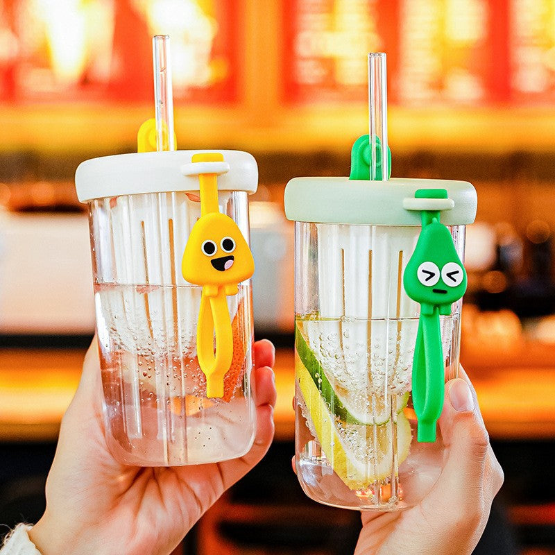 Plastic Cup Suction Tube Cup High Color Value Plastic Cup With Straw Handy Cup Outgoing Portable Summer Cup Suction Tube Cup