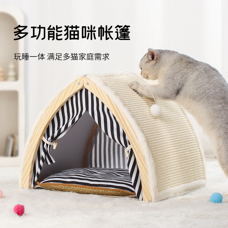 Cat Tent, Universal Sisal Pet Supplies For All Seasons, Cat Villa, Cat House, Foldable Cat House, Cat Nest, Summer Cool Nest